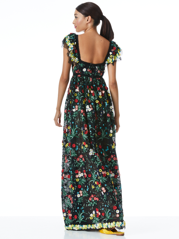 MCKENNA EMBELLISHED EMPIRE WAIST GOWN - BLACK/MULTI image 1 - Alice And Olivia