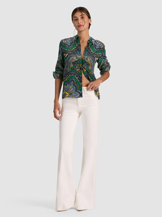 BON VOYAGE DEEP EMERALD-WILLA SILK BLOUSE