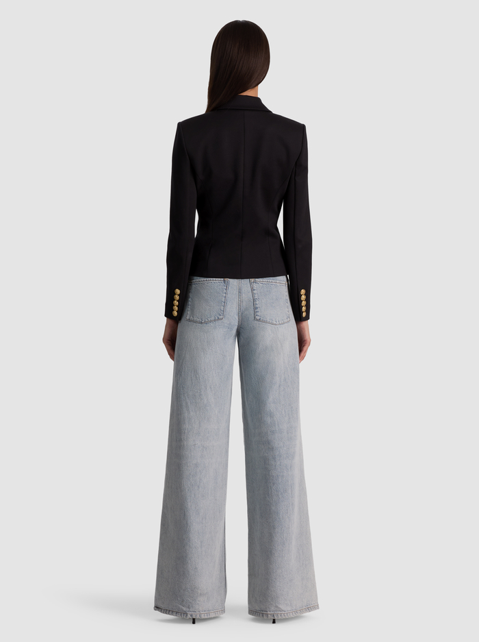 SABLE DOUBLE BREASTED CROPPED BLAZER - BLACK image 2 - ALICE + OLIVIA