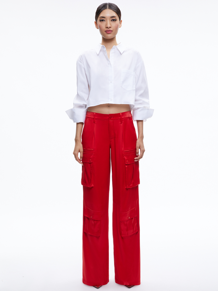 JOETTE LOW RISE CARGO PANT - PERFECT RUBY image 4 - Alice And Olivia