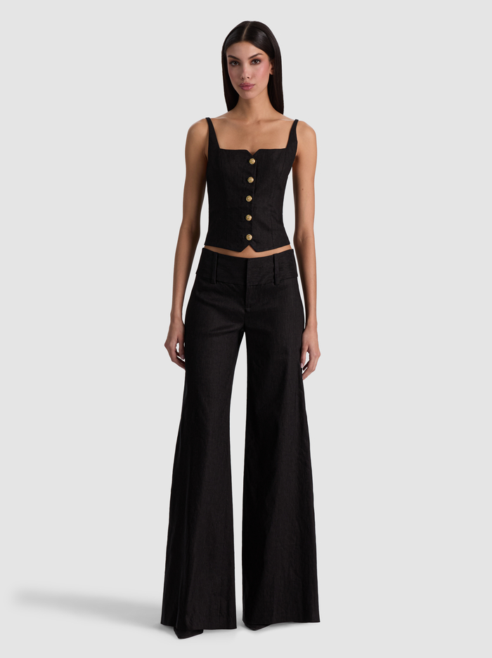 KELCEY LINEN VEST - BLACK image 2 - ALICE + OLIVIA