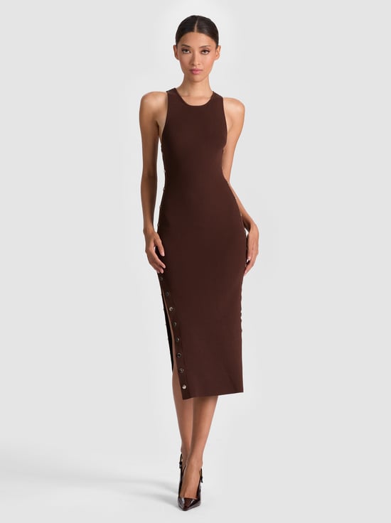 DARK CHOCOLATE-LALITA RACERBACK TANK DRESS