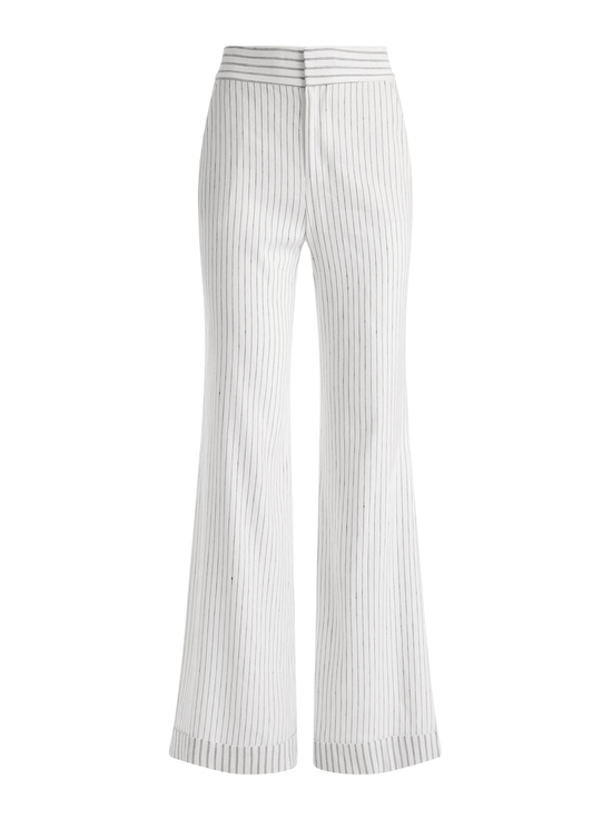 PINSTRIPE OFF WHITE/BLACK-DYLAN CUFFED PANT