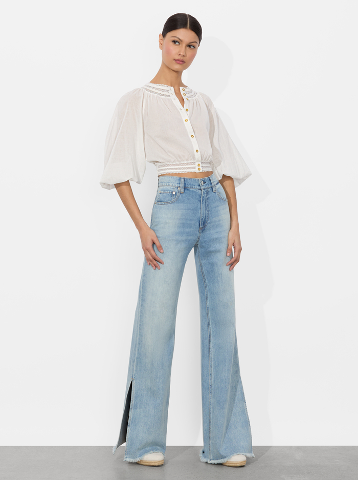 CHERELLE BUTTON DOWN BLOUSE - OFF WHITE image 4 - Alice And Olivia