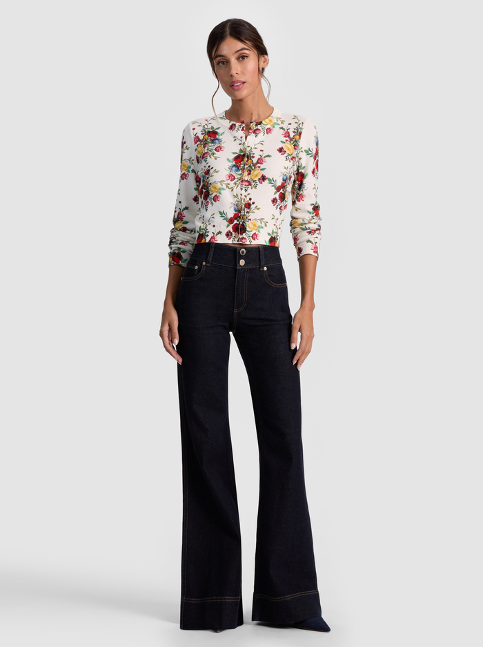 CARSON PRINTED CARDIGAN - GILDED ROSE image 4 - Alice And Olivia