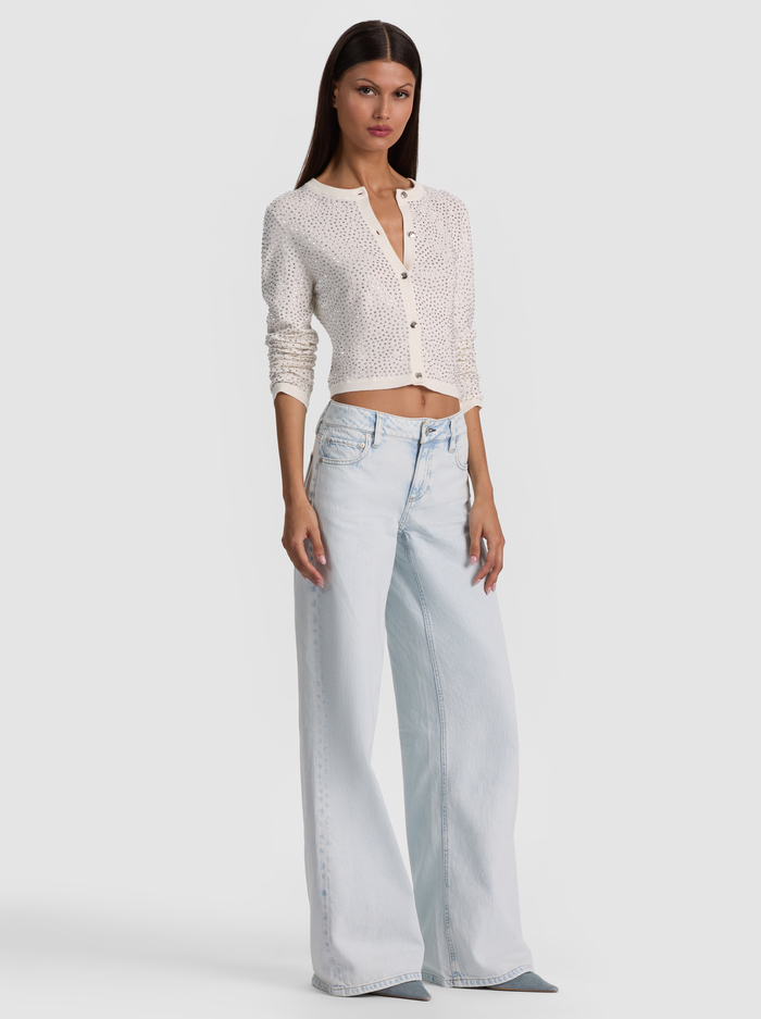 DOLLIE EMBELLISHED CARDIGAN - SOFT WHITE image 4 - ALICE + OLIVIA