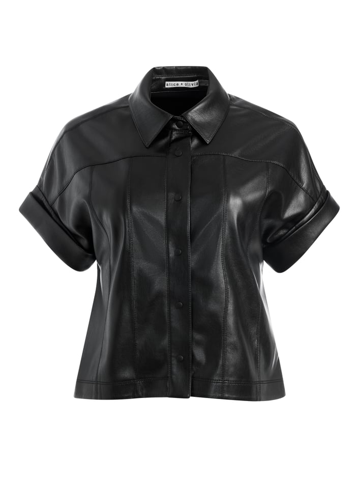 EDYTH VEGAN TOP - BLACK image 5 - Alice And Olivia