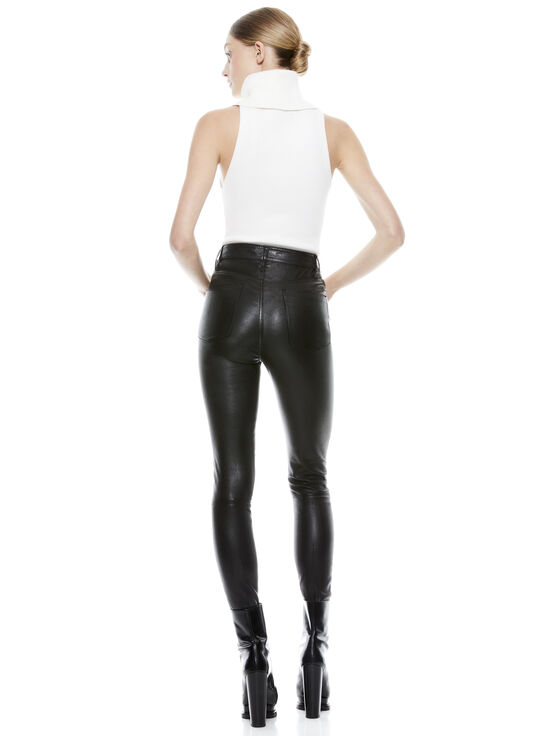 BLACK-MIKAH LEATHER PANT