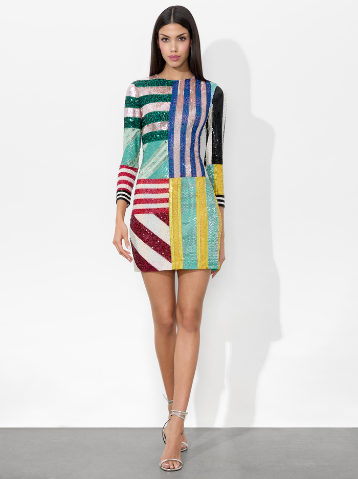 DELORA MINI DRESS - SORBET STRIPE - Alice And Olivia