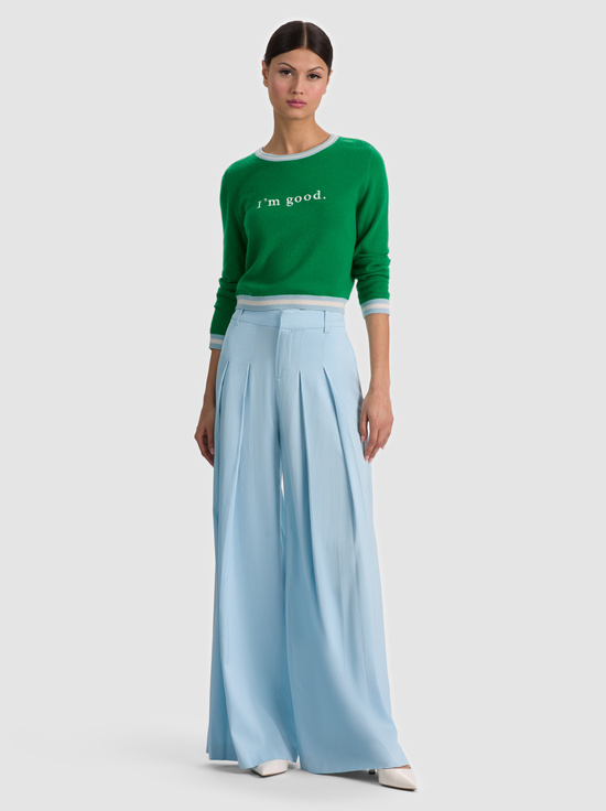 CAROLINA BLUE-BLAIRE PLEATED PANT