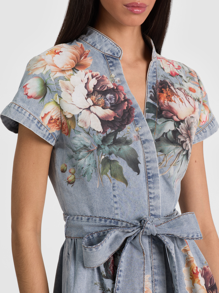 LUCY MINI DENIM SHIRT DRESS - SIERRA VINTAGE/MULTI image 1 - ALICE + OLIVIA
