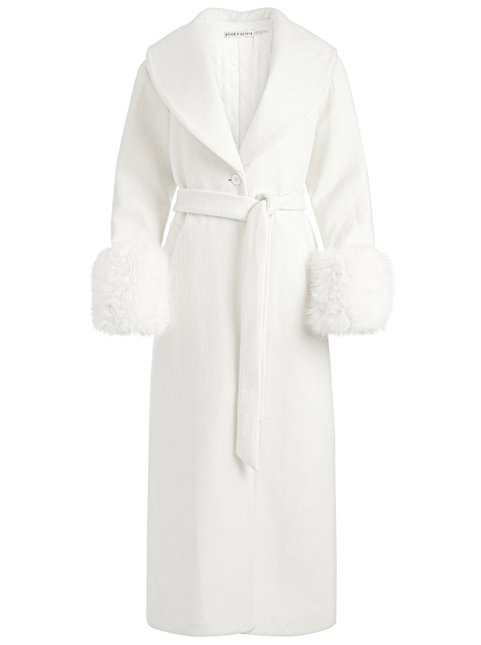 MARCELENE MAXI COAT - OFF WHITE image 5 - Alice And Olivia