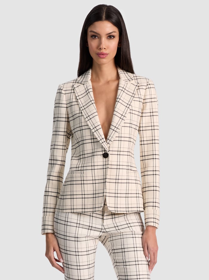 RYDER SLIM BLAZER - COOL GIRL PLAID - ALICE + OLIVIA