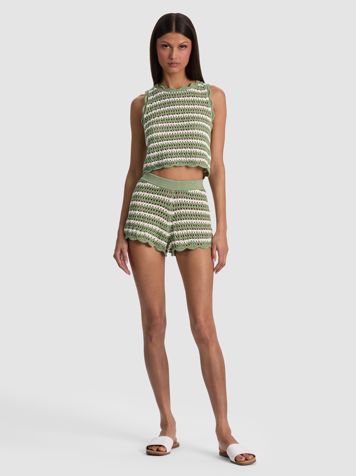 BOBBI CROCHET SHORT - SAGE/SOFT WHITE image 2 - ALICE + OLIVIA