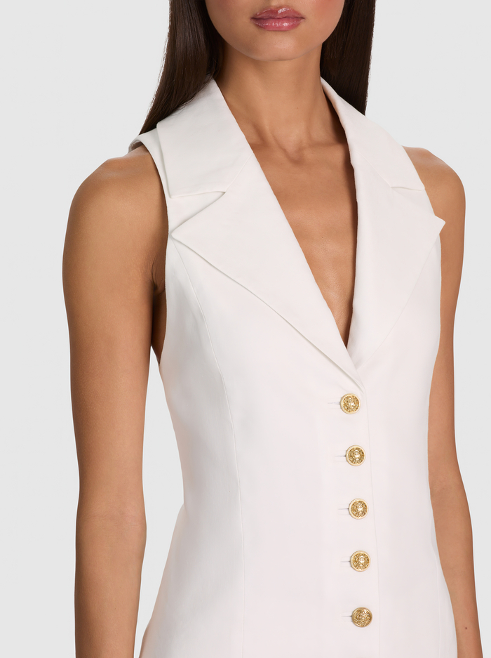 PAT COLLARED LONG VEST - OFF WHITE image 3 - ALICE + OLIVIA
