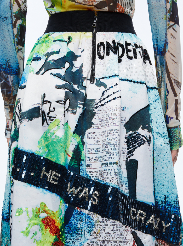 A+O X BASQUIAT TINA EMBELLISHED MAXI SKIRT - CONFIDENTIAL image 3 - Alice And Olivia