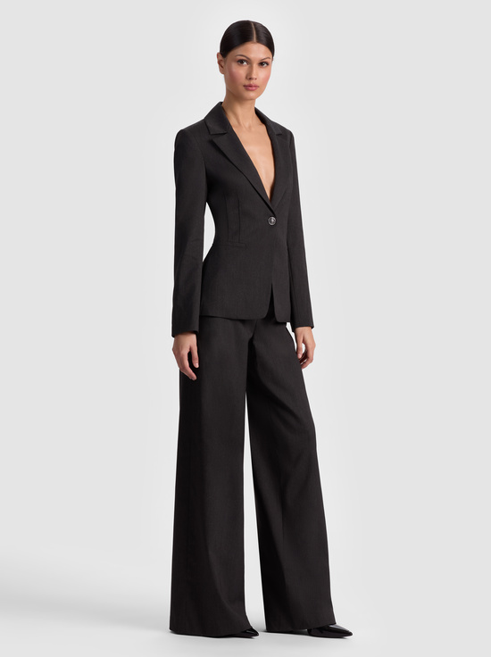 CHARCOAL-MACEY CINCHED WAIST BLAZER