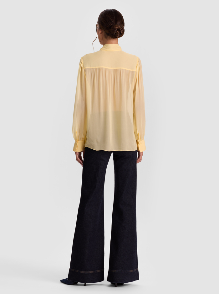 THAYER TIE NECK BLOUSE - BUTTER image 2 - Alice And Olivia
