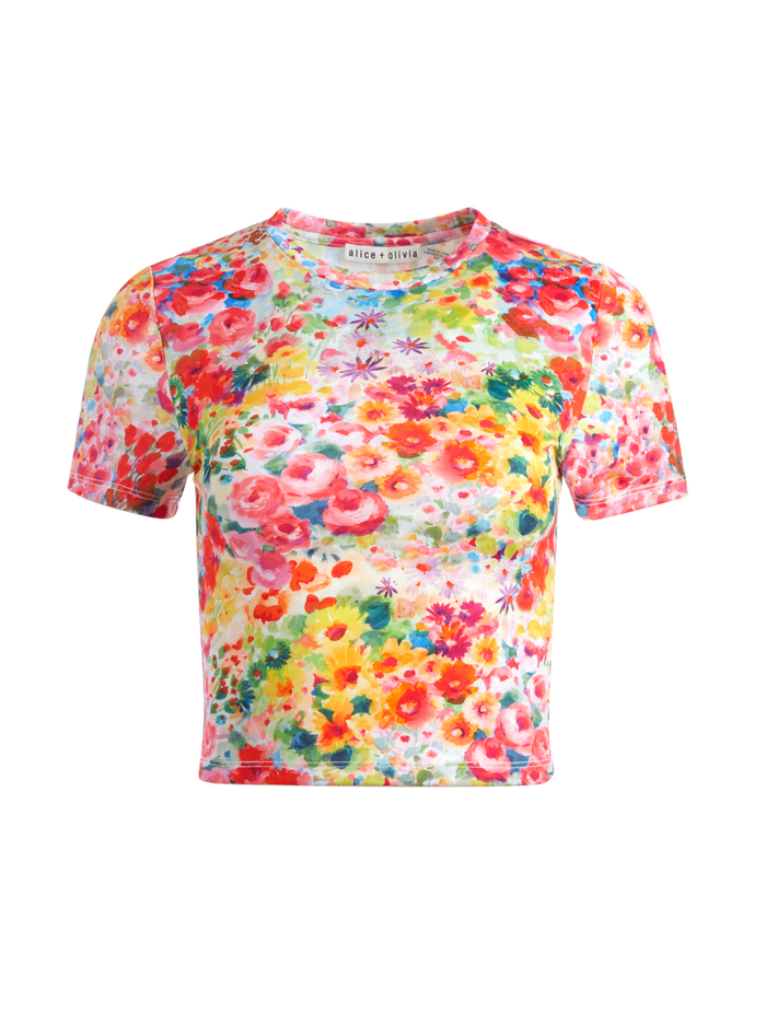 CINDY CROPPED TEE - GARDEN FLORAL image 5 - Alice And Olivia