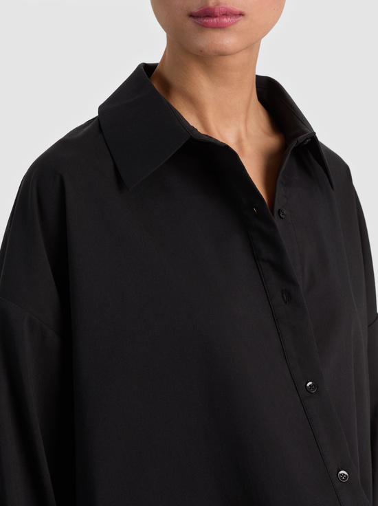 BLACK-TOBIE CINCHED BUTTON DOWN