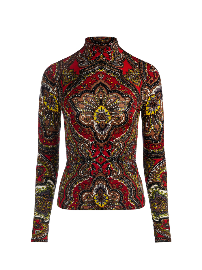 DELAINA TURTLENECK TOP - BON VOYAGE HIBISCUS MULTI image 5 - ALICE + OLIVIA