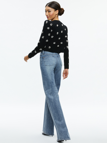 TRINA EMBELLISHED CROPPED CARDIGAN