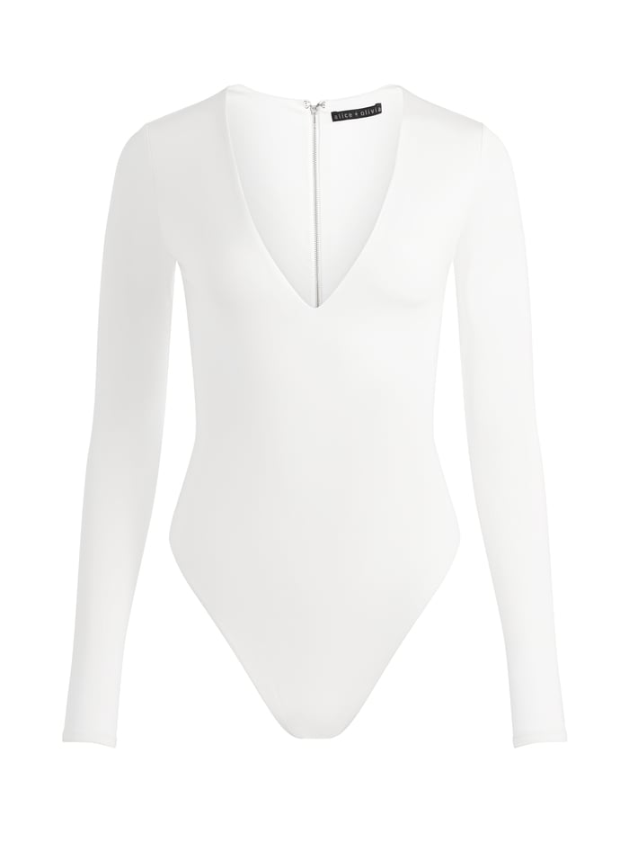 OLEA LONG SLEEVE BODYSUIT - OFF WHITE image 5 - Alice And Olivia