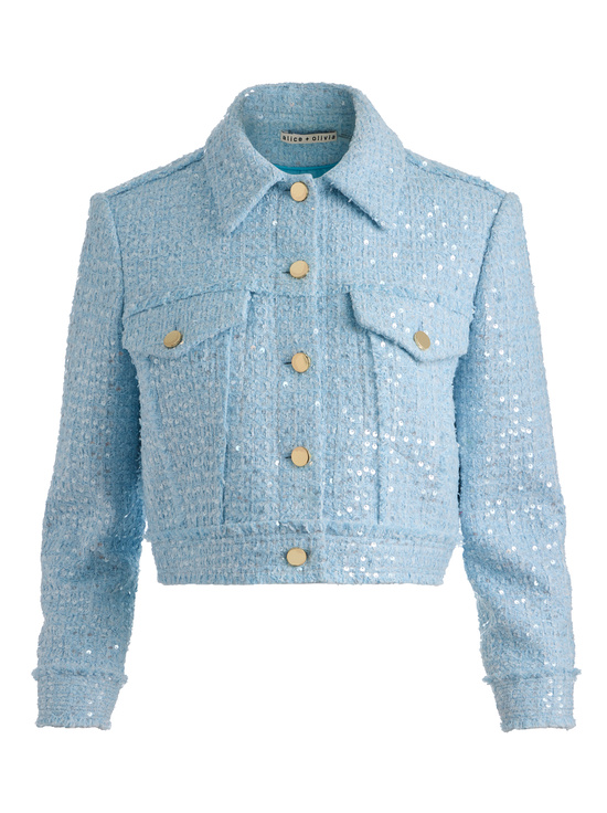 CAROLINA BLUE-CHLOE TWEED JACKET