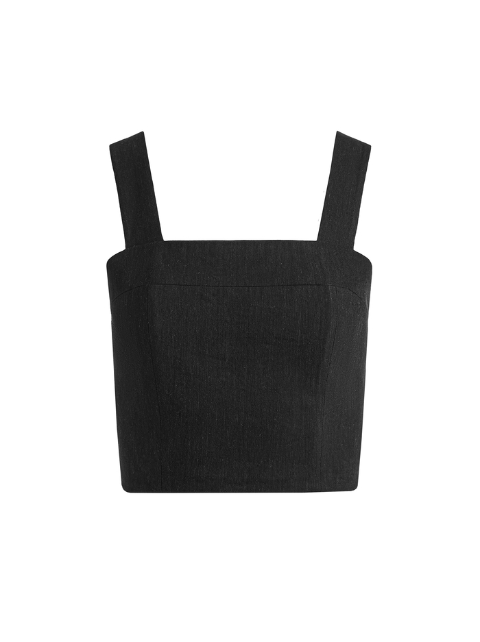 NATALIA LINEN LACE UP TOP - BLACK image 5 - Alice And Olivia