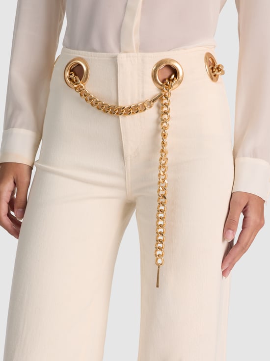 OFF WHITE-JASPER CHAIN BELT JEAN