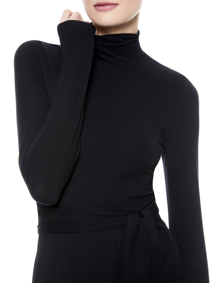 CLARE TURTLENECK MIDI DRESS - BLACK image 1 - Alice And Olivia