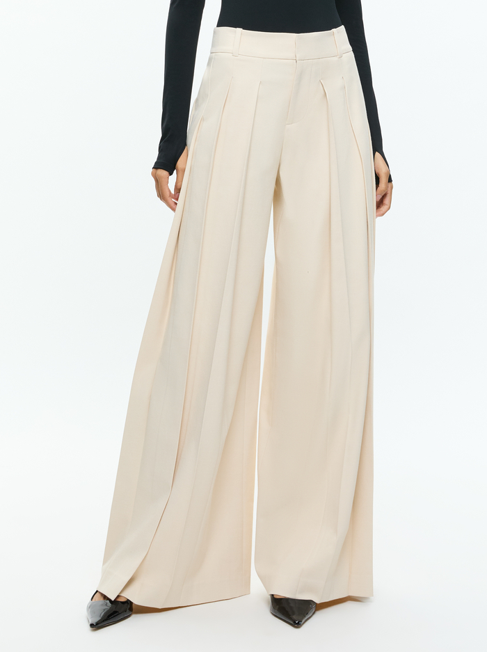 SIMON TROUSER - SOLID OATMEAL - Alice And Olivia