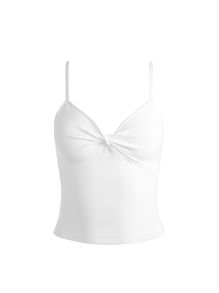 RHONA TWIST FRONT TANK - SOFT WHITE image 5 - Alice And Olivia