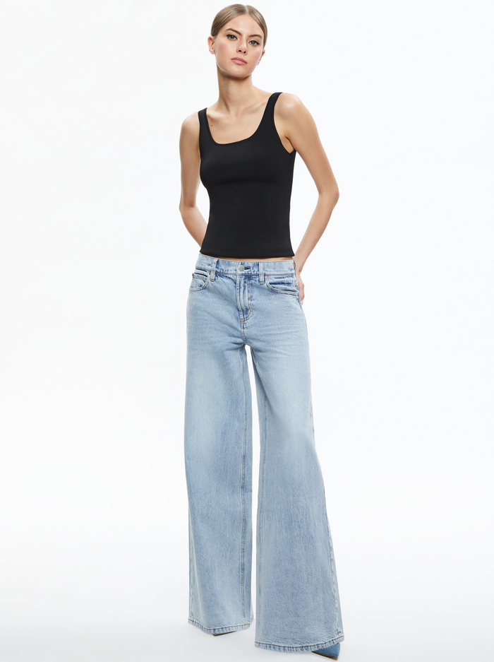 Trish Mid Rise Baggy Jean In Rockstar Blue | Alice And Olivia