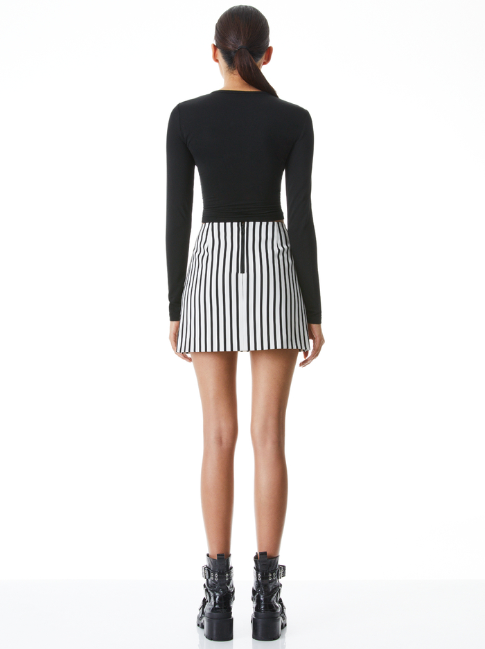 DELAINA CREW NECK CROP TOP - BLACK image 1 - Alice And Olivia