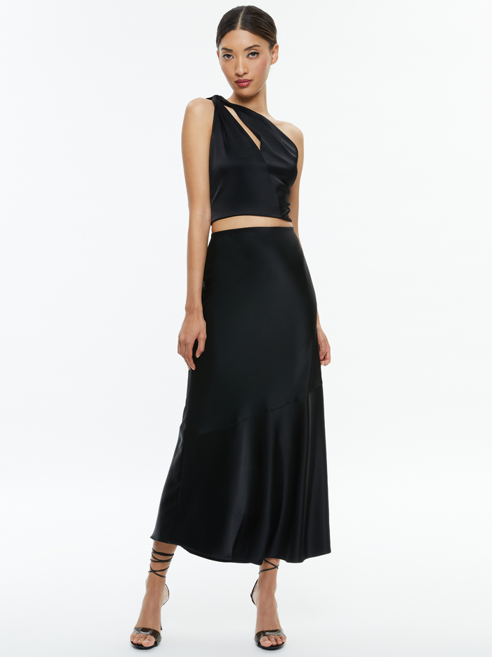 PIERA ONE SHOULDER TWIST TOP + TERESE ANKLE LENGTH SLIP SKIRT - 