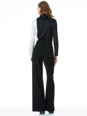 BLACK/OFF WHITE-WILLA PLACKET TOP