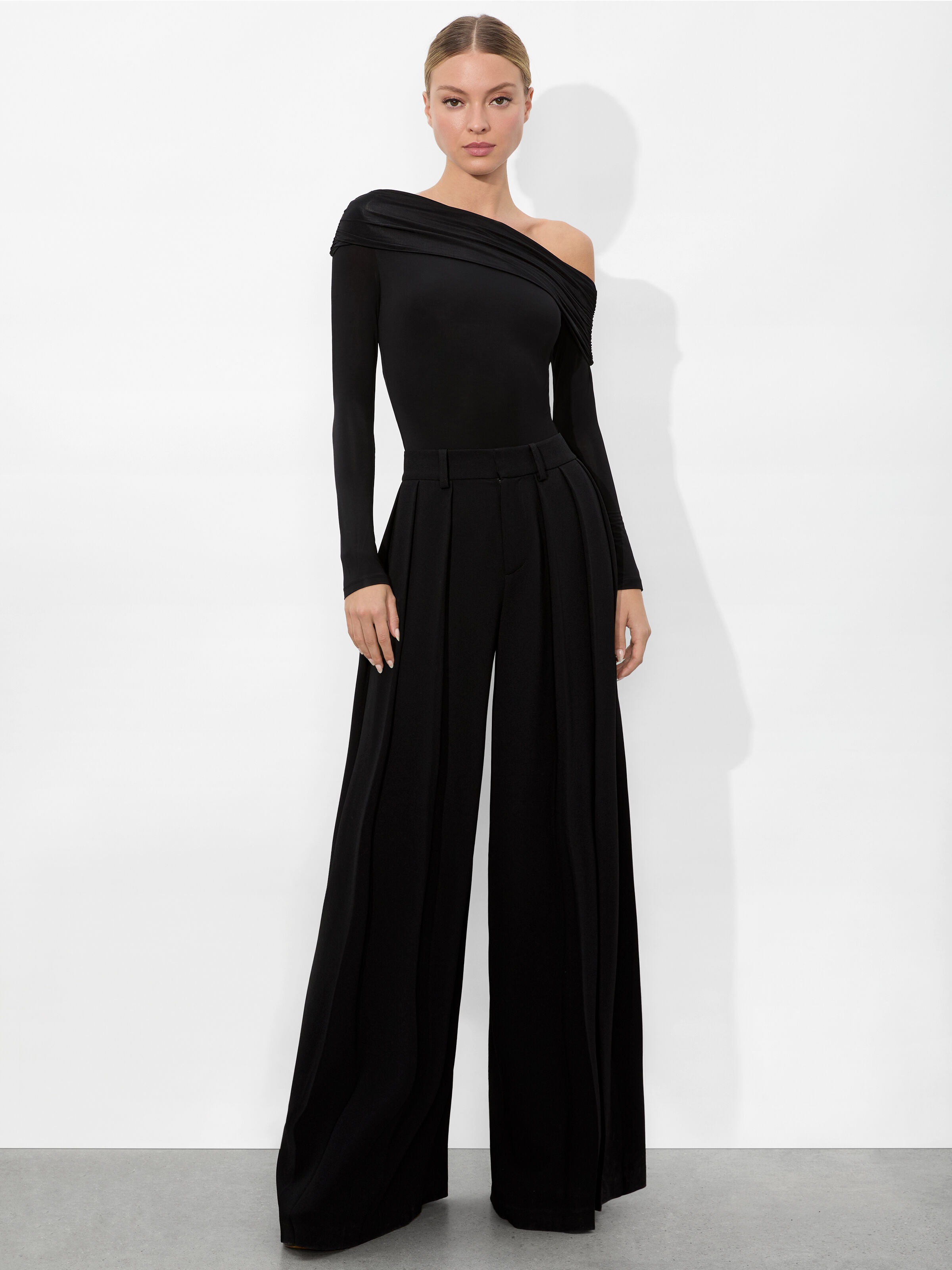 Eloise Wide Leg Pant In Black | Alice + Olivia