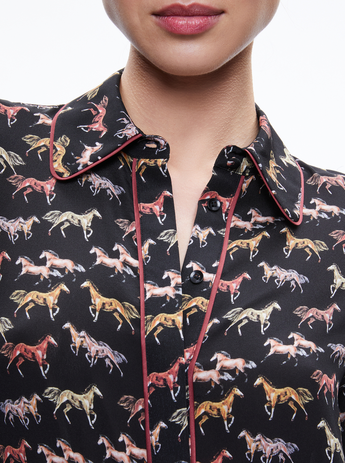 WILLA SILK BLOUSE - RODEO BLACK image 3 - ALICE + OLIVIA