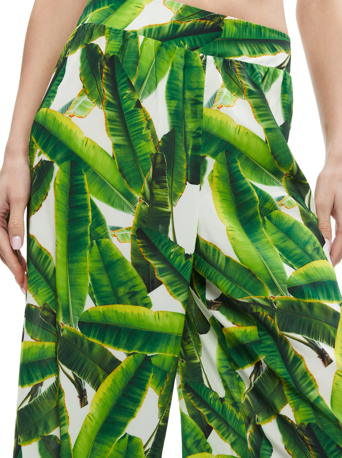 RUSSELL HIGH WAISTED SMOCKED WAISTBAND PANT - SUN PALM OFF WHITE image 3 - Alice And Olivia