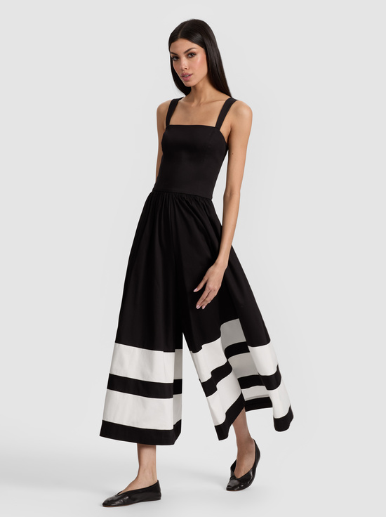 BLACK/OFF WHITE-BELDEN COLORBLOCK JUMPSUIT