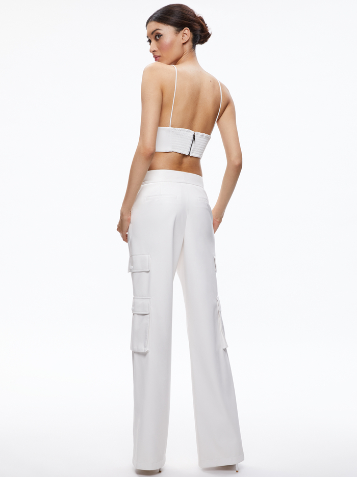 HAYES VEGAN LEATHER WIDE LEG PANT - OFF WHITE image 1 - ALICE + OLIVIA