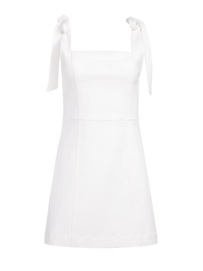 MARYANN TIE SHOULDER MINI DRESS - VINTAGE SUGAR image 5 - Alice And Olivia