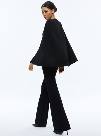 BLACK-NOVA CAPE JUMPSUIT