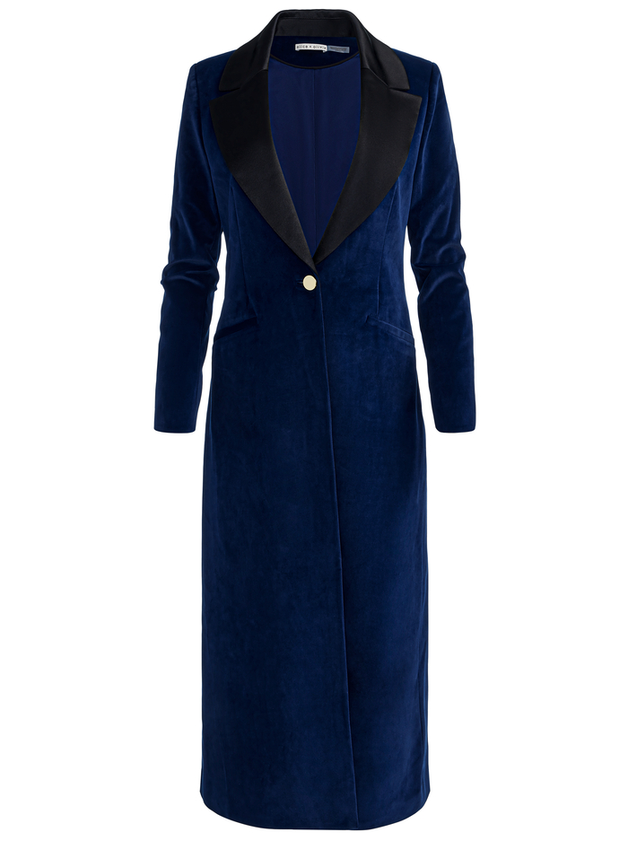 THEO VELVET COAT - DARK MIDNIGHT BLUE image 5 - Alice And Olivia