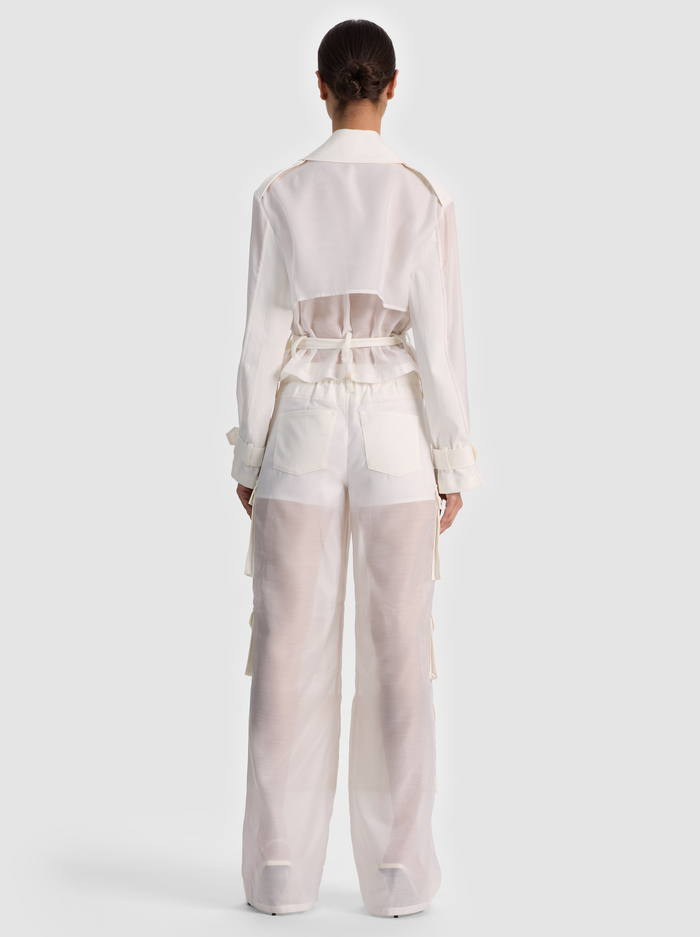 KEITH SHEER COMBO CROPPED TRENCH - OFF WHITE image 2 - ALICE + OLIVIA