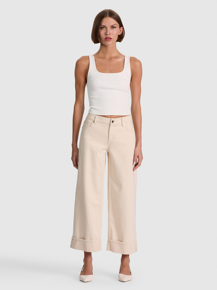 CLAYTON CUFFED JEAN - NATURAL image 1 - ALICE + OLIVIA