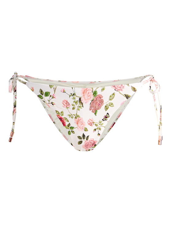 GARDEN GOSSIP OFF WHITE-A+O X PQ SWIM EMBROIDERED FULL BIKINI BOTTOM