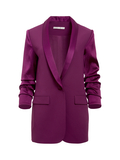 RONNIE SCRUNCHED SLEEVE BLAZER - BOYSENBERRY