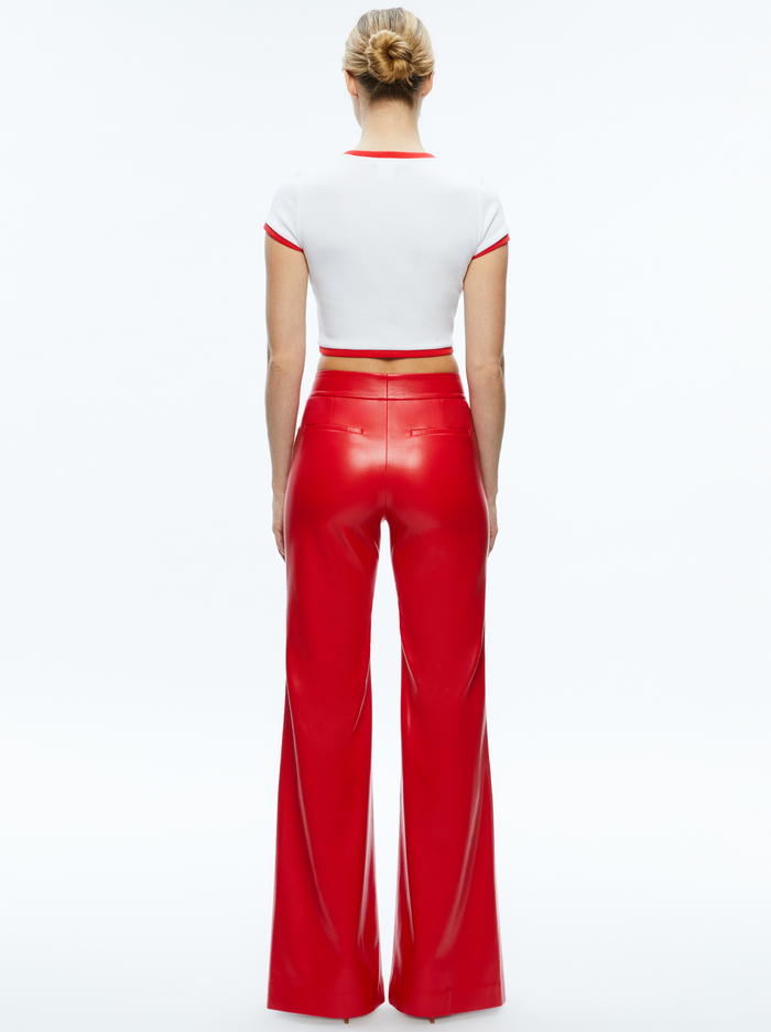 BABY TEE - OFF WHITE/BRIGHT RUBY image 1 - Alice And Olivia